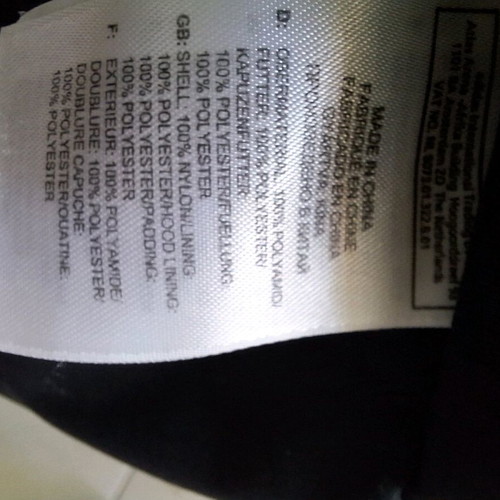 Adidas men's long jacket used with integrated hood and fur lining