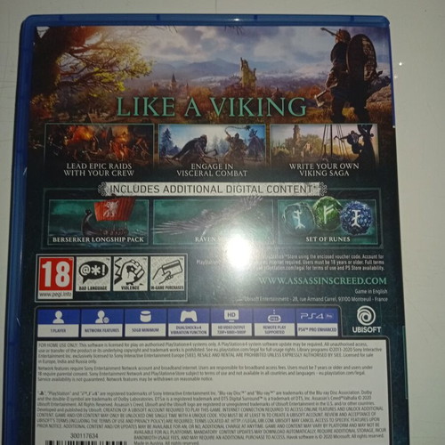 Assassin's Creed Valhalla PS4 game like new with PS5 upgrade