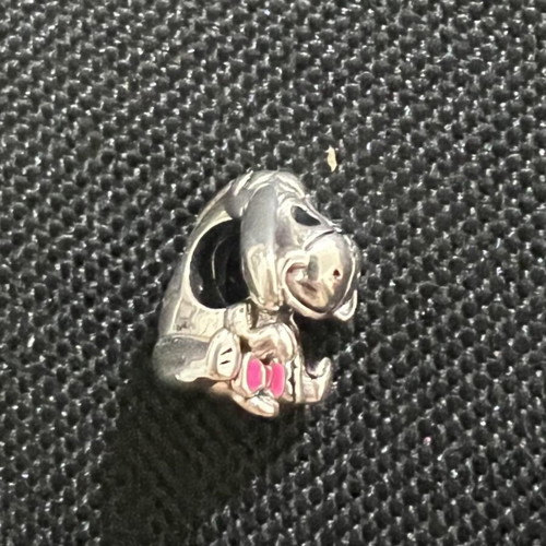Silver 925 charm new, handmade, pink and silver donkey Marko