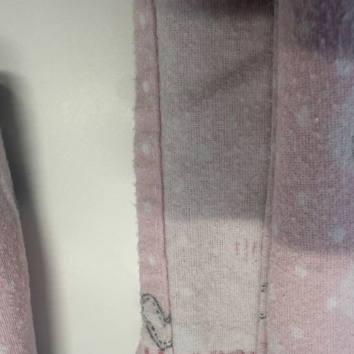 Flannel cotton single bed sheet set, pink with dog print