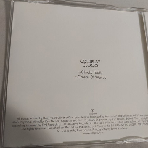 Coldplay Clocks CD single like new, pop