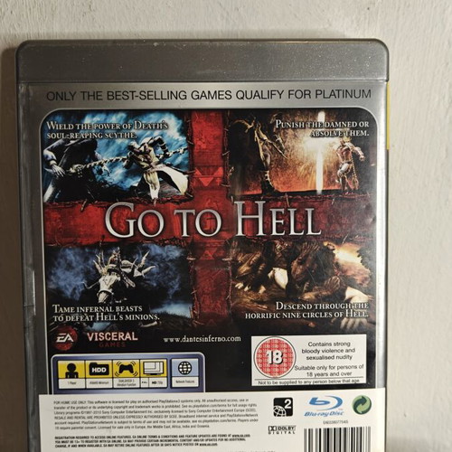 Dante's Inferno PlayStation 3 game, full