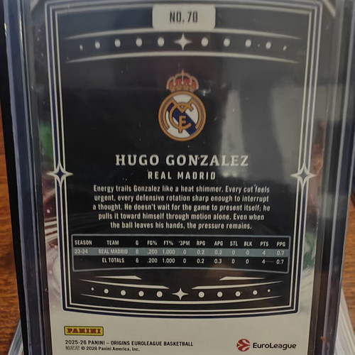 2025-26 Panini Origins EuroLeague Basketball Orange Parallel Card #70 Hugo Gonzalez