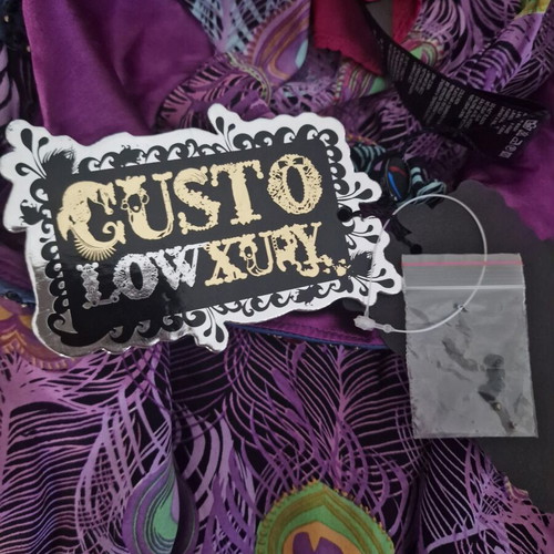 Custo Barcelona silk dress with stone details, size 1, new