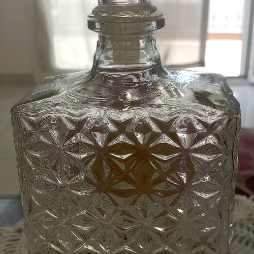 Vintage glass bottle Providentiae Memor new, Italy 1960/70