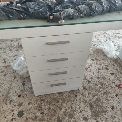 Manicure desk for two with built-in drawer, lacquered, like new