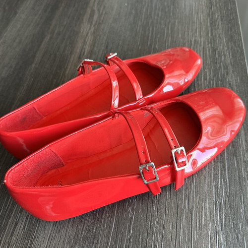 Bershka red women's ballerina shoes, size 39