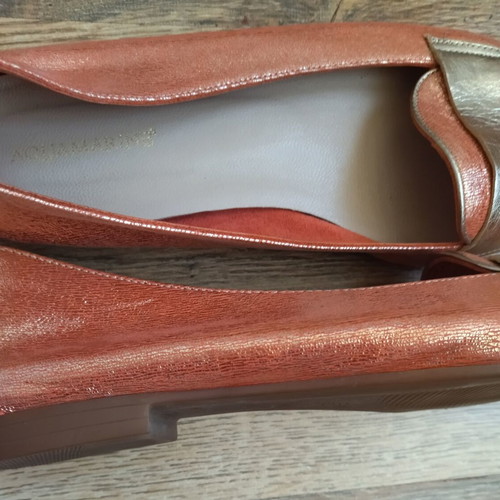 Aquamarine women's ballerinas like new, leather, size 40, colorful and silver