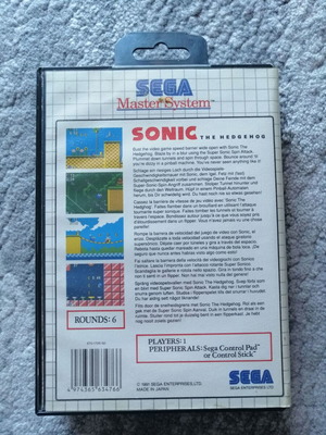 Sega Master System Sonic the Hedgehog used, original box and manual