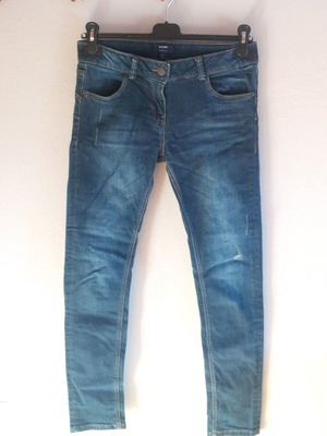 Skinny Jean μεταχειρισμένο, ν.34-36, μπλε με σκίσιμο, χαμηλοκάβαλο