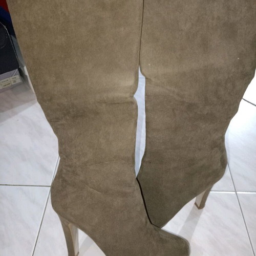 Suede boots new, brown-gray, size 39
