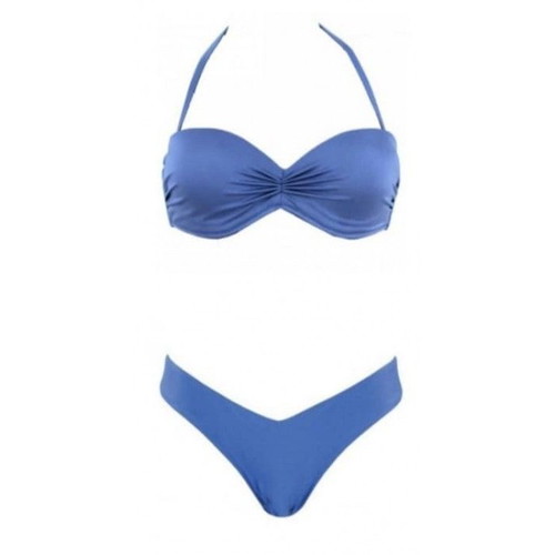 Everblue strapless basic bikini set blue, new