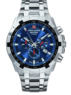 Swiss Alpine Military Star Fighter Chronograph καινούργιο, ανδρικό, μπλε καντράν