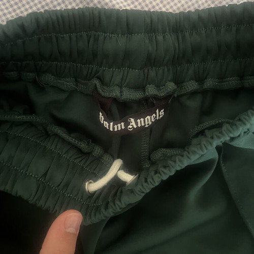 Palm Angels green track shorts, size L, long fit