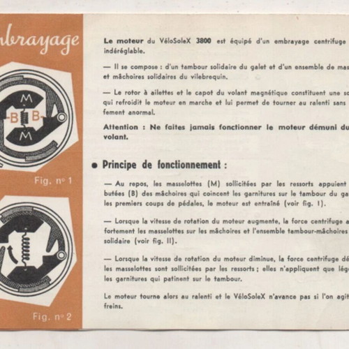 Velosolex Bicycle 'Use and Maintenance' French Brochure 1969 used