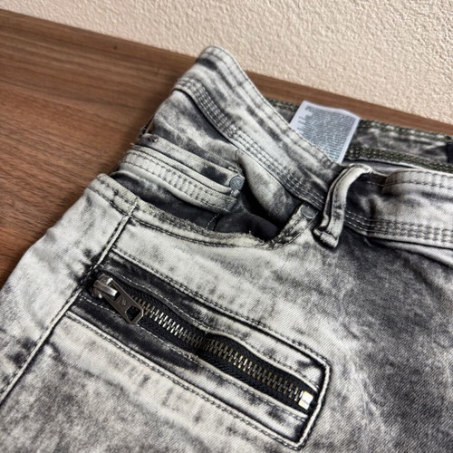 Clockhouse Skinny Biker Grey Acid Wash Jeans like new