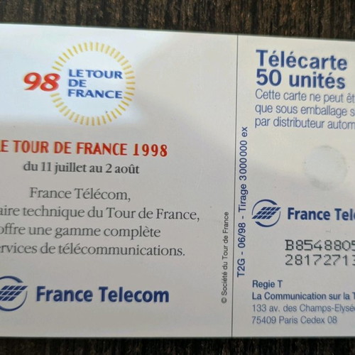 French phone cards used, lot of 3, rare from 1998