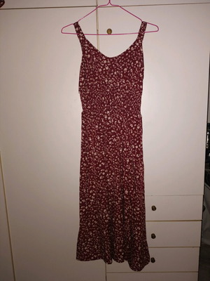 Midi floral dress brown with slit new