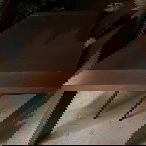 Τραπεζαρία ιταλική μεταχειρισμένη Wenge με 5 καρέκλες δερμάτινες