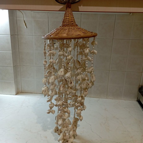 Shell hanging decoration boho style used, natural white shells