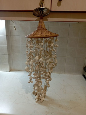 Shell hanging decoration boho style used, natural white shells