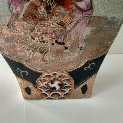 Satsuma porcelain vase set of 2 used
