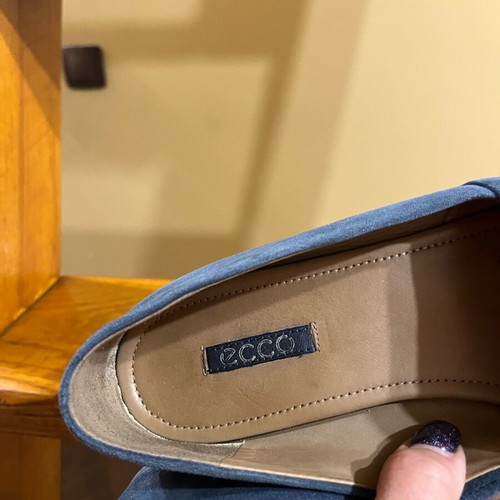 Ecco women's ballerina shoes like new, blue, genuine leather
