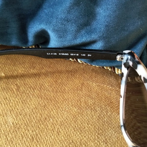 Emporio Armani EA4136 cat-eye sunglasses, shiny pink havana frame