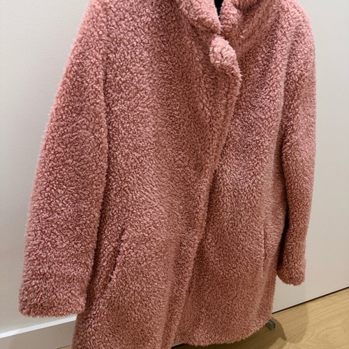 Zara fur coat, comfortable kids - women's fit, like new, pink colorful