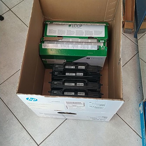 Lexmark B222000 toner cartridges used, pack of 9, black, empty