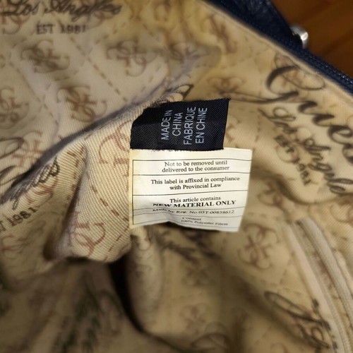 Guess shoulder bag used, navy with chains