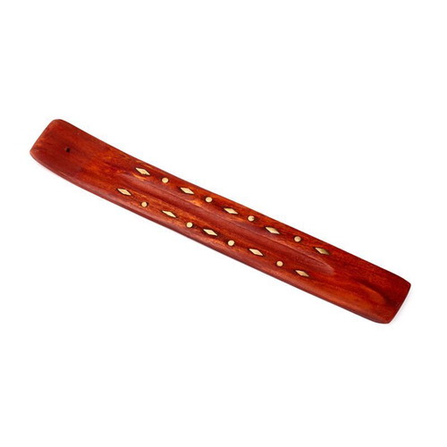 Wooden incense stick holder new, mango wood and metal