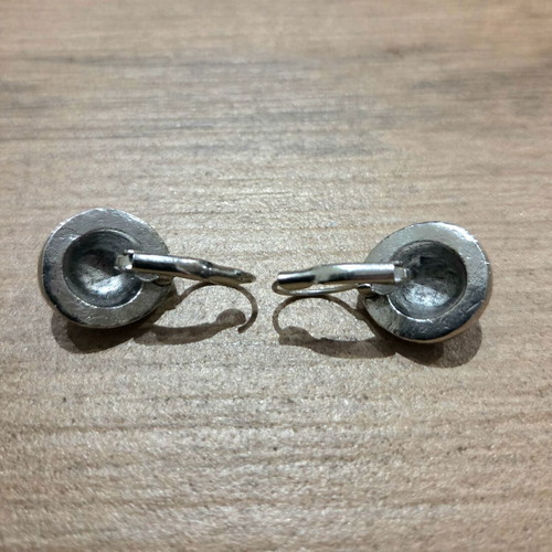 Steel earrings like new, purple and silver
