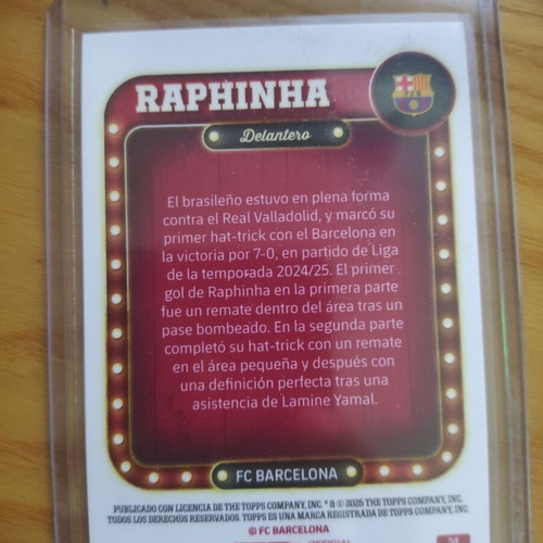 Topps Barcelona team set Raphinha card 120/175