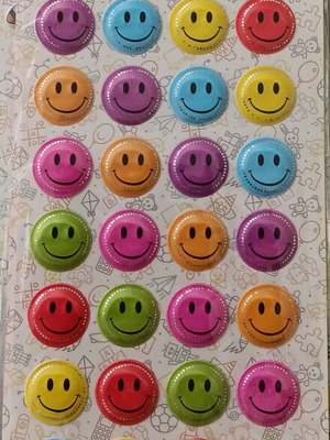 Smiley pencil case and 44 stickers new