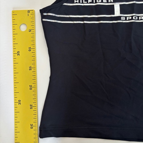 Tommy Hilfiger Sport Top sleeveless black silver logo small used