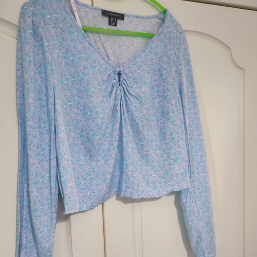 Primark Long-Sleeve Blouse like new, blue, size M