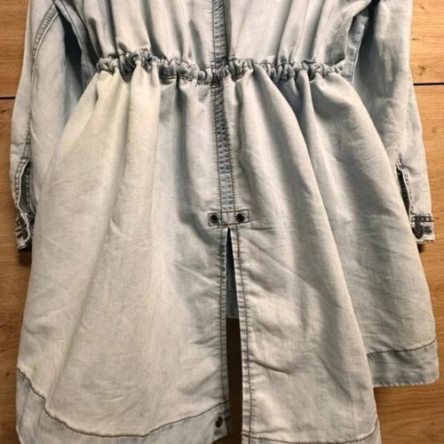 Mia Moda parka used, light blue denim, XXL