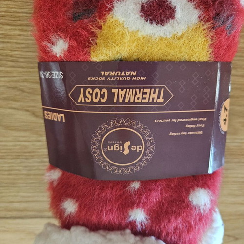 Christmas warm socks new, size 36-38, white and red