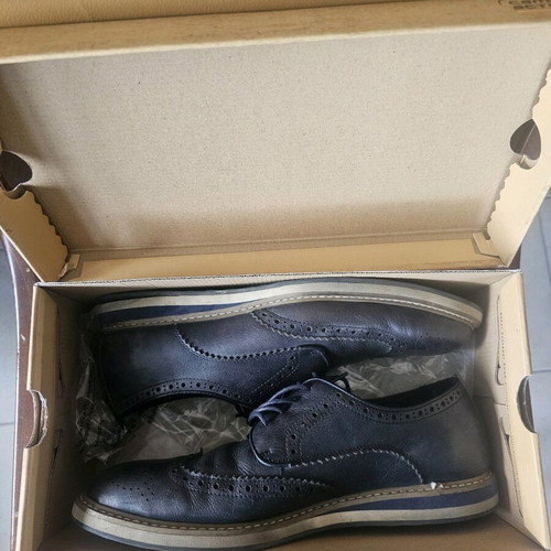 Camel Active leather men's shoes used, size 45, navy blue