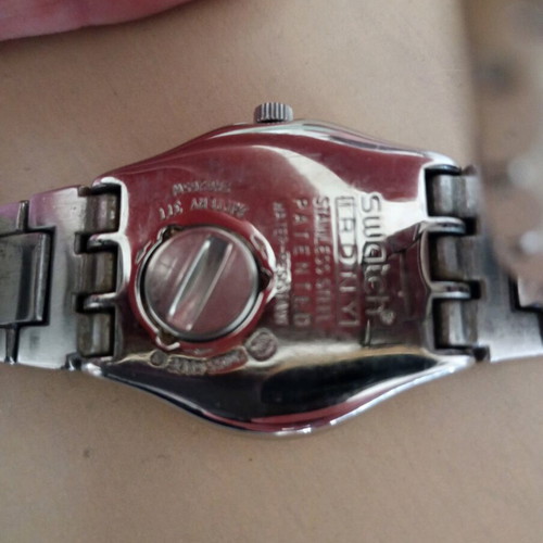 Swatch Pinkaround wristwatch women's like new, pink and silver