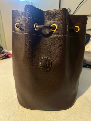 Trussardi δερμάτινο σακίδιο πλάτης μεταχειρισμένο καφέ vintage