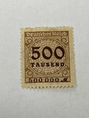 German Reich Stamp 500000 Marks 1923 like new, very rare
