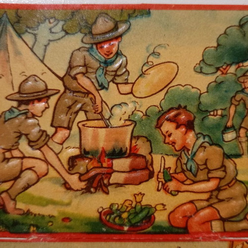 Scout decals used, two pieces, 1930s-1950s era