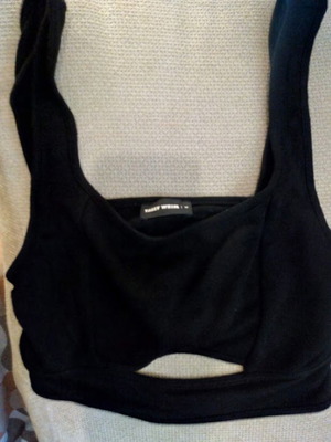Tally Weijl Black Cut-Out Crop Top like new, size M