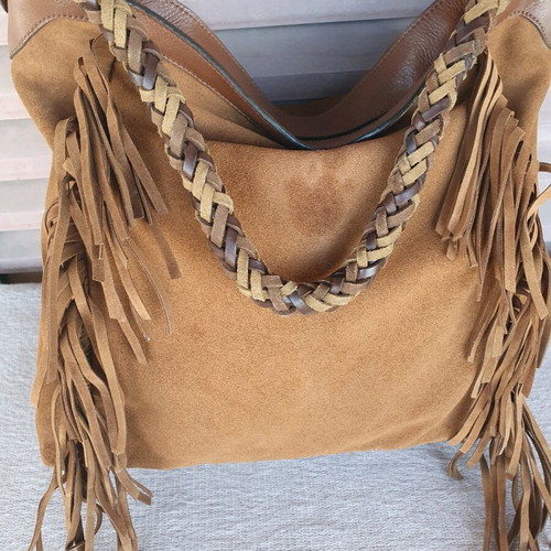 Mosinodutti shoulder bag used, beige and brown