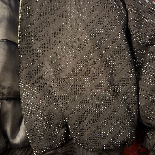 Diesel bomber jacket black with subtle rhinestone design, like new, kids XXS
