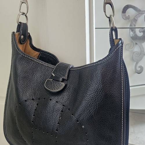 Vera Pelle crossbody bag used, black leather