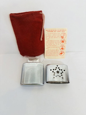 Chrome Pocket Hand Warmer & Lighter vintage unused 1970s collectible