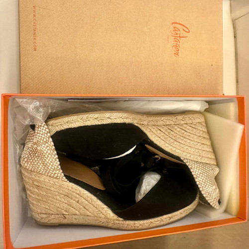 Castaner black and beige wedge sandals like new, size 40